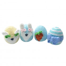 Handmade Crochet Bunny Easter Egg Chick Doll Toy Kit Set