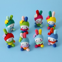 Hand-knitted Artificial Doll Colorful Crochet Bunny Rabbit Toy for Baby 