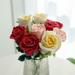 Valentine's Day Red Rose Handmade Crochet Flower