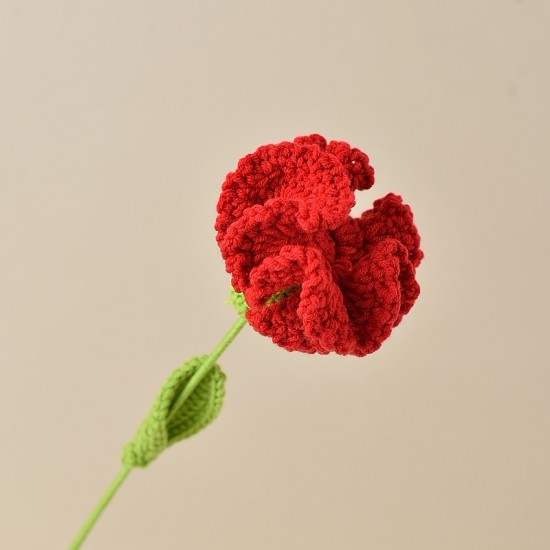 Handmade Artificial Carnation Flower Crochet Bouquet for Mother's Day