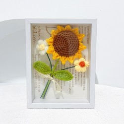 handmade artificial sunflower crochet flower bouquet