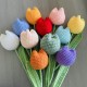 Tulips Knitted Crochet Flower Bouquet for Mother's Day Valentine's Day Gifts