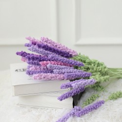 Artificial Handmade Crochet Purple Lavender Flower Bouquet