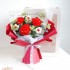 Handmade Rose Tulip Red Rose Crochet Flowers Bouquet For Valentines