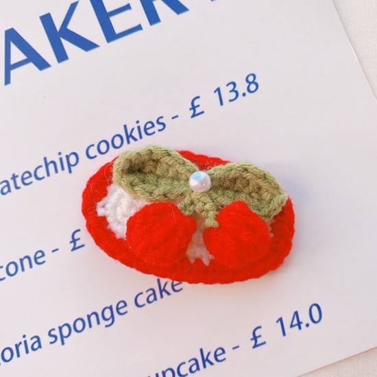 Mini Cute Red Handmade Crochet Hairpin Hair Accessories