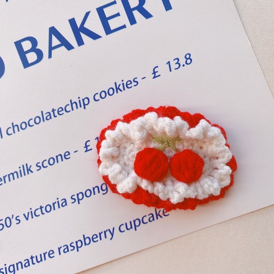 Mini Cute Red Handmade Crochet Hairpin Hair Accessories