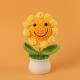 Mini Crochet Sunflower Hand Knitting Flowers Pots