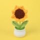 Mini Crochet Sunflower Hand Knitting Flowers Pots