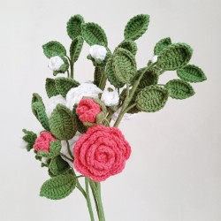 Handmade Crochet Camellia Flower for Home Decor