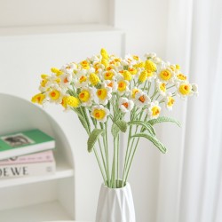 Artificial Handmade Flower Crochet Narcissus Single Flower